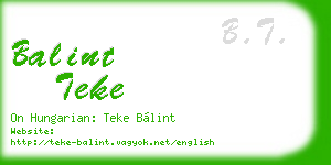 balint teke business card